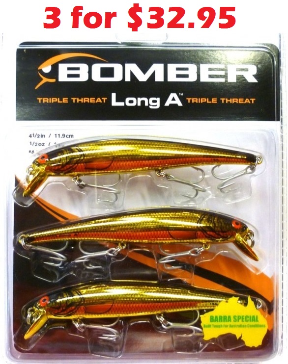 Gold Bomber Barra Lures - 3 For $32.95 -Ray & Anne's Tackle & Marine site