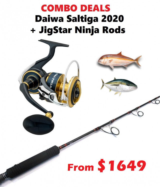 Daiwa Saltiga 2020 Reels + JigStar Ninja Rods - Combos From Only