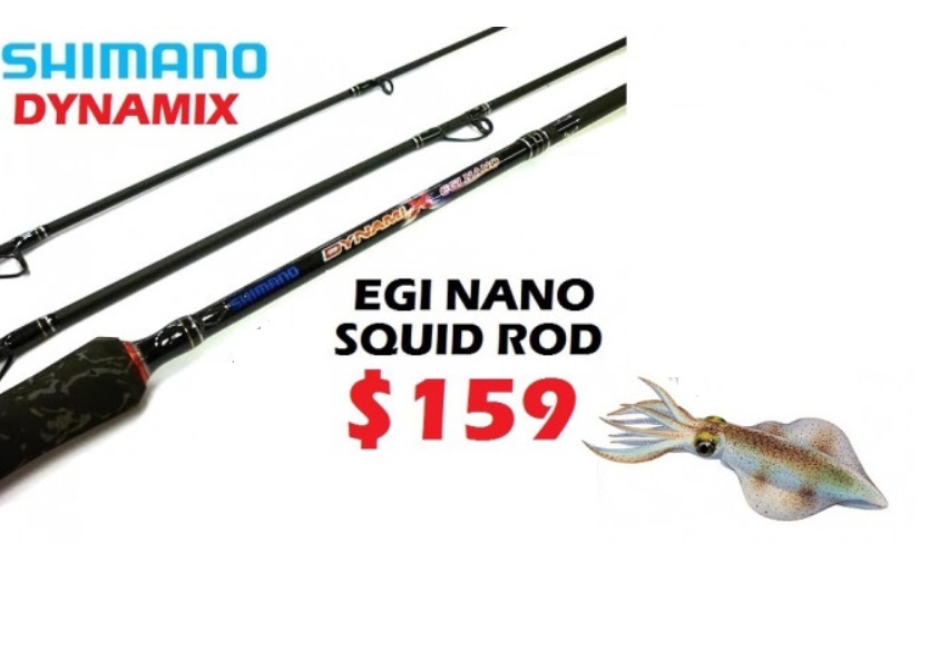 Shimano DynamiX Egi Nano Squid Rod - Easter Bonus Deal - Includes 3 SHG  Squid Jigs! -Ray & Anne's Tackle & Marine site