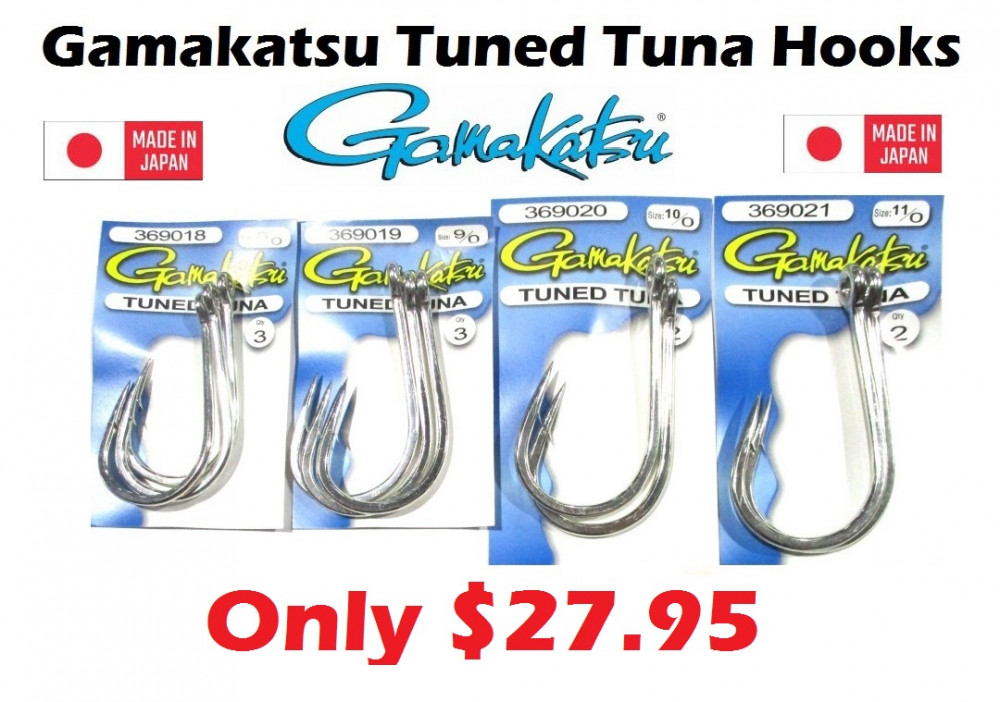 Gamakatsu Tuned Tuna Hooks - 8/0 , 9/0 , 10/0 or 11/0 Only $27.95 -Ray &  Anne's Tackle & Marine site