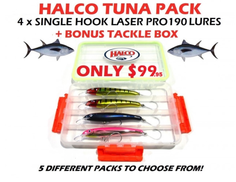 Halco Lures 190 Laser Pro Lures - Singles Tuna Pack - 4 x Single