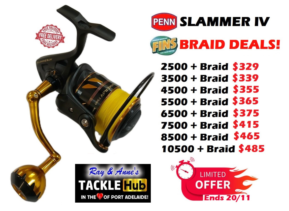 Penn Slammer 4 Reels + FREE BRAID LINE - LIMITED OFFER!! - Ray and Anne's  Tackle Hub